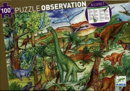 Puzzle observation - Dinosaures - 100 pièces - Djeco
